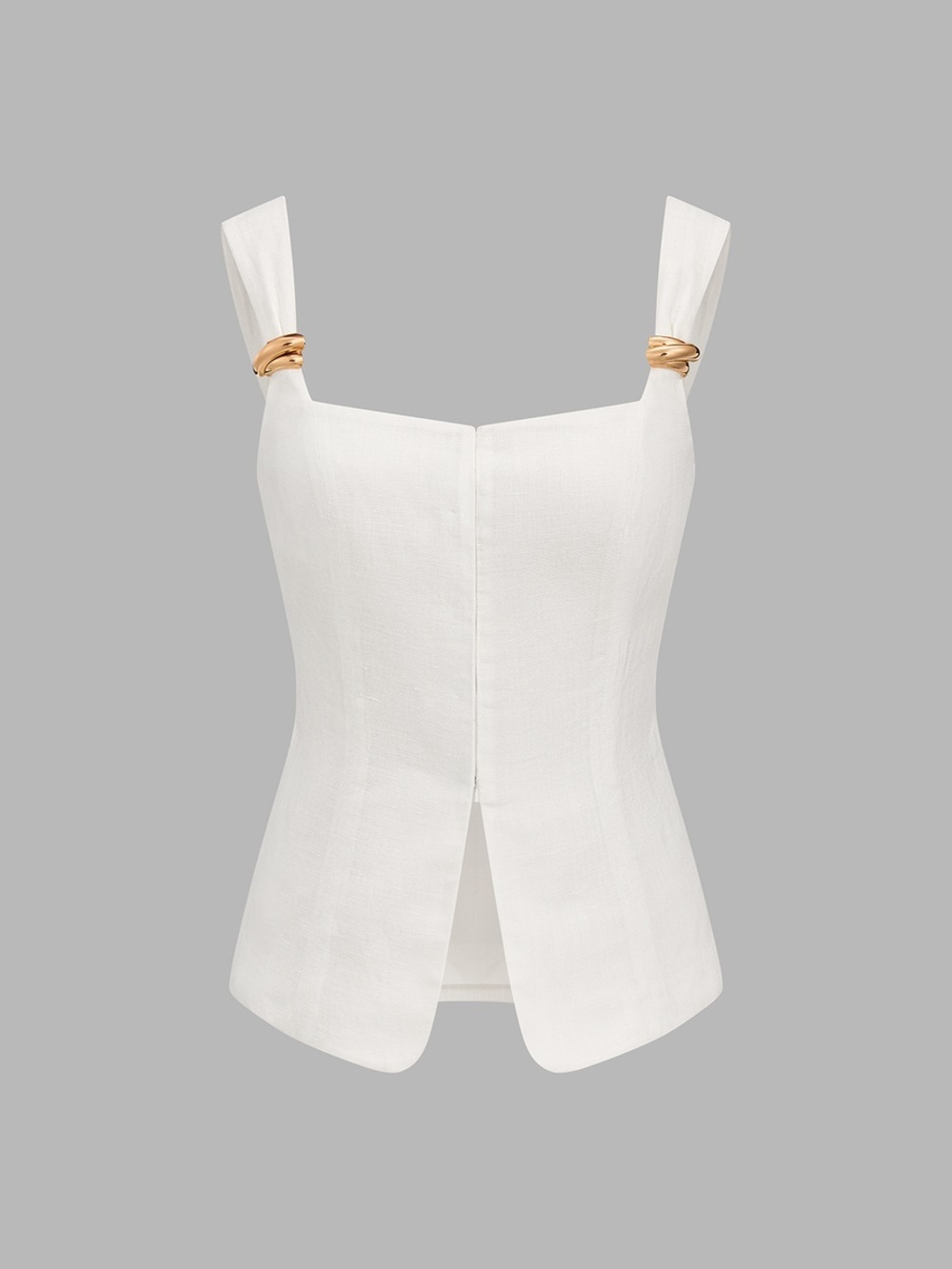 Commense Linen Blend Metal Detail Cami Top - Picture 2 of 5